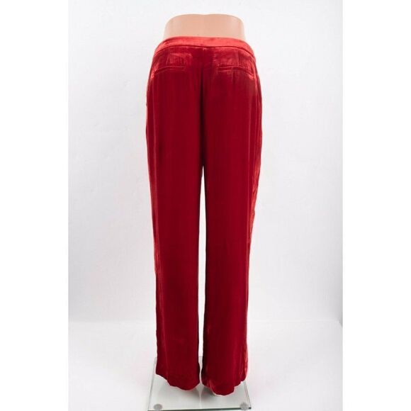 Boden Womens Selwood Velvet Silk Pants UK 8L US4 4L Tall Red Wide Leg NWT - Picture 5 of 9